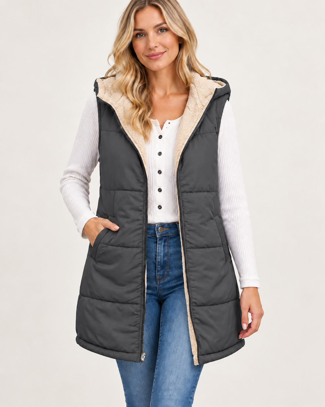 Québélya ReversaChic™ – Gilet Douillet et Polyvalent