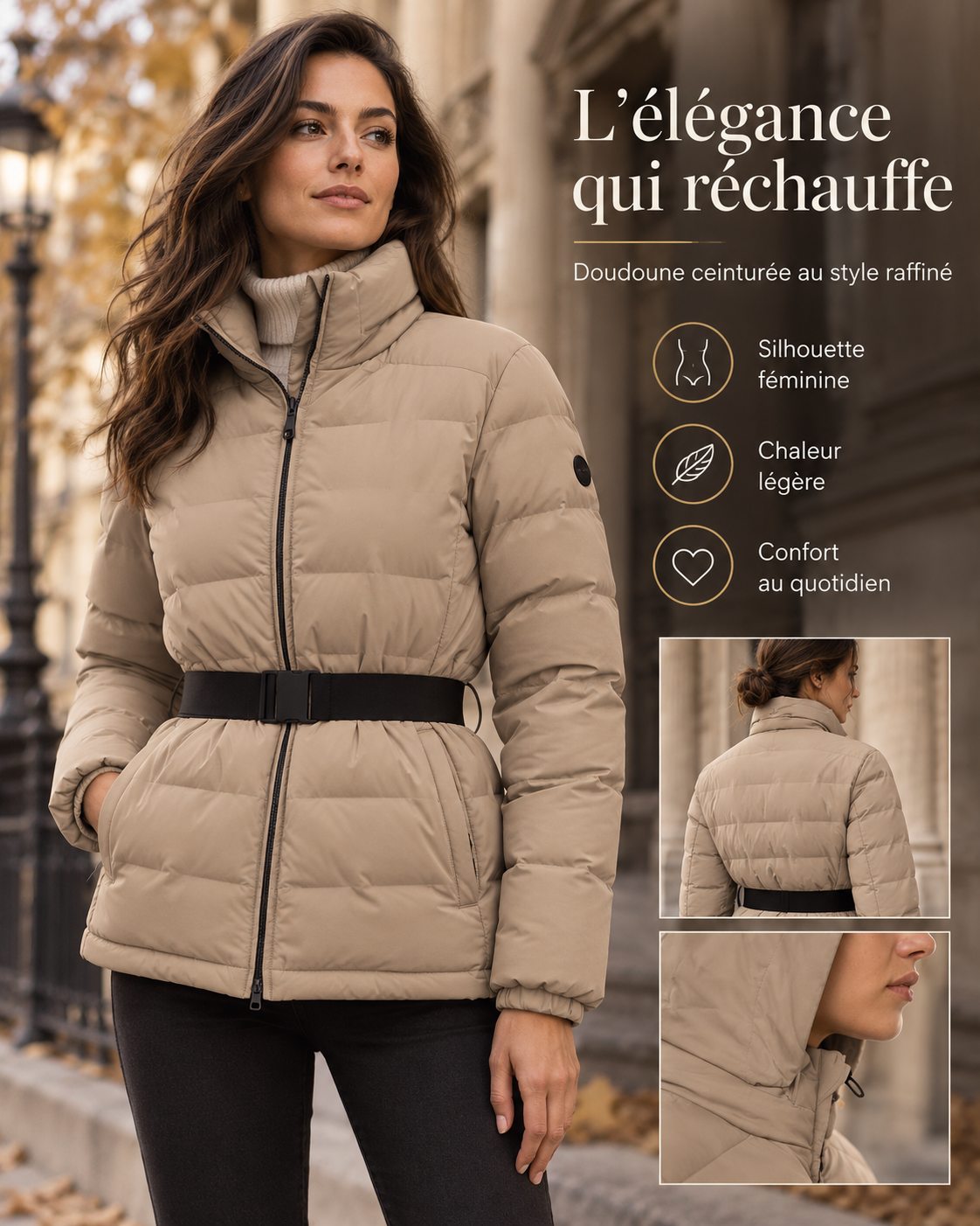 Parka Aurora — Coupe Cintrée à Capuchon Amovible